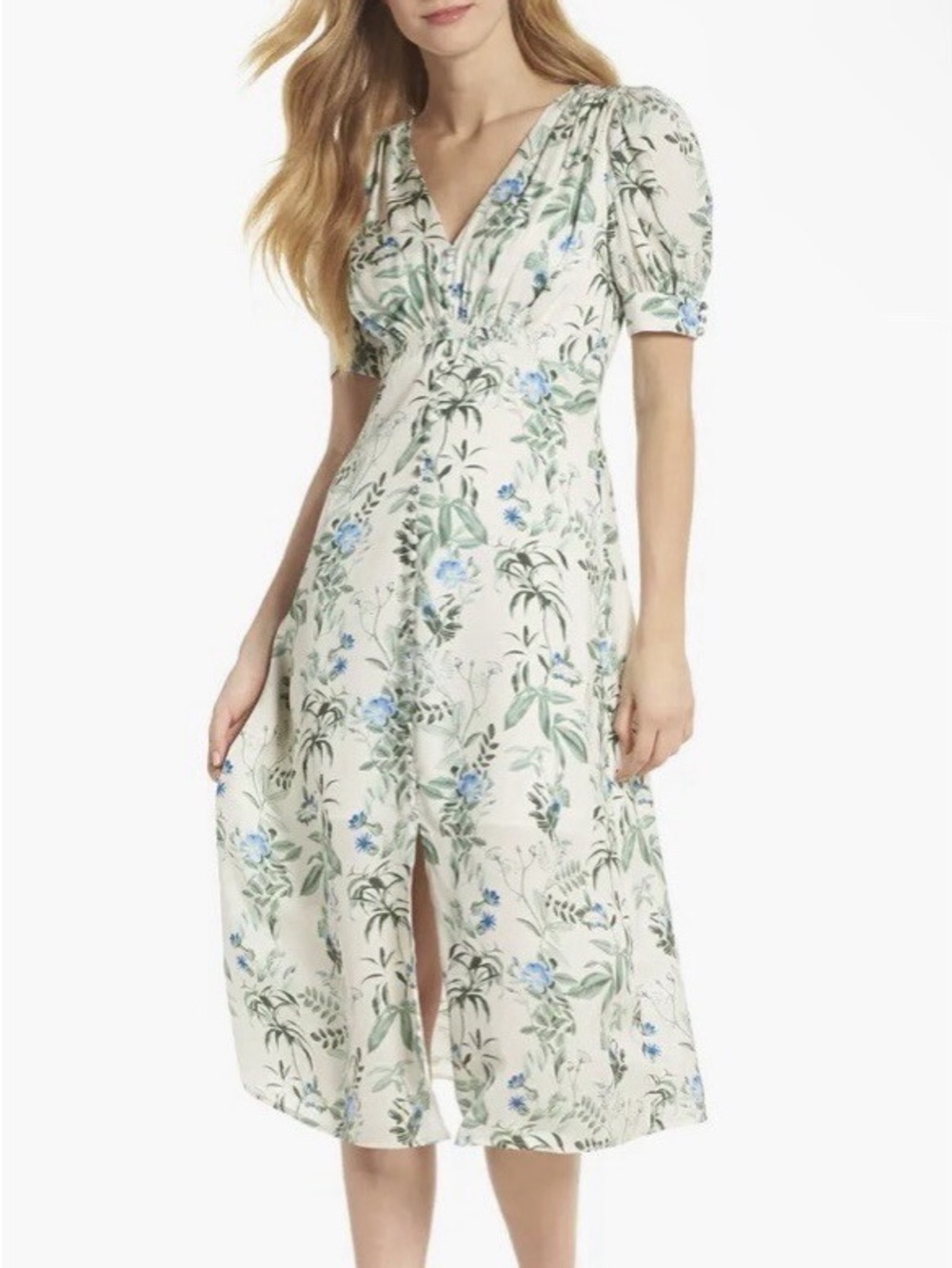 NEW Gal Meets Glam Lauren Botanical Midi Dress Size 0